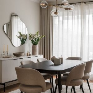 Mesa de Jantar Moderna com 6 Cadeiras