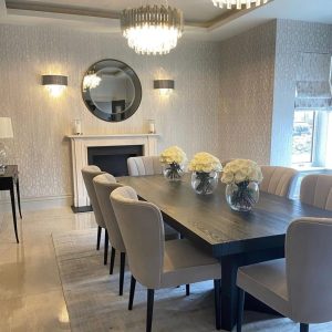 Mesa de Jantar Moderna com 8 Cadeiras